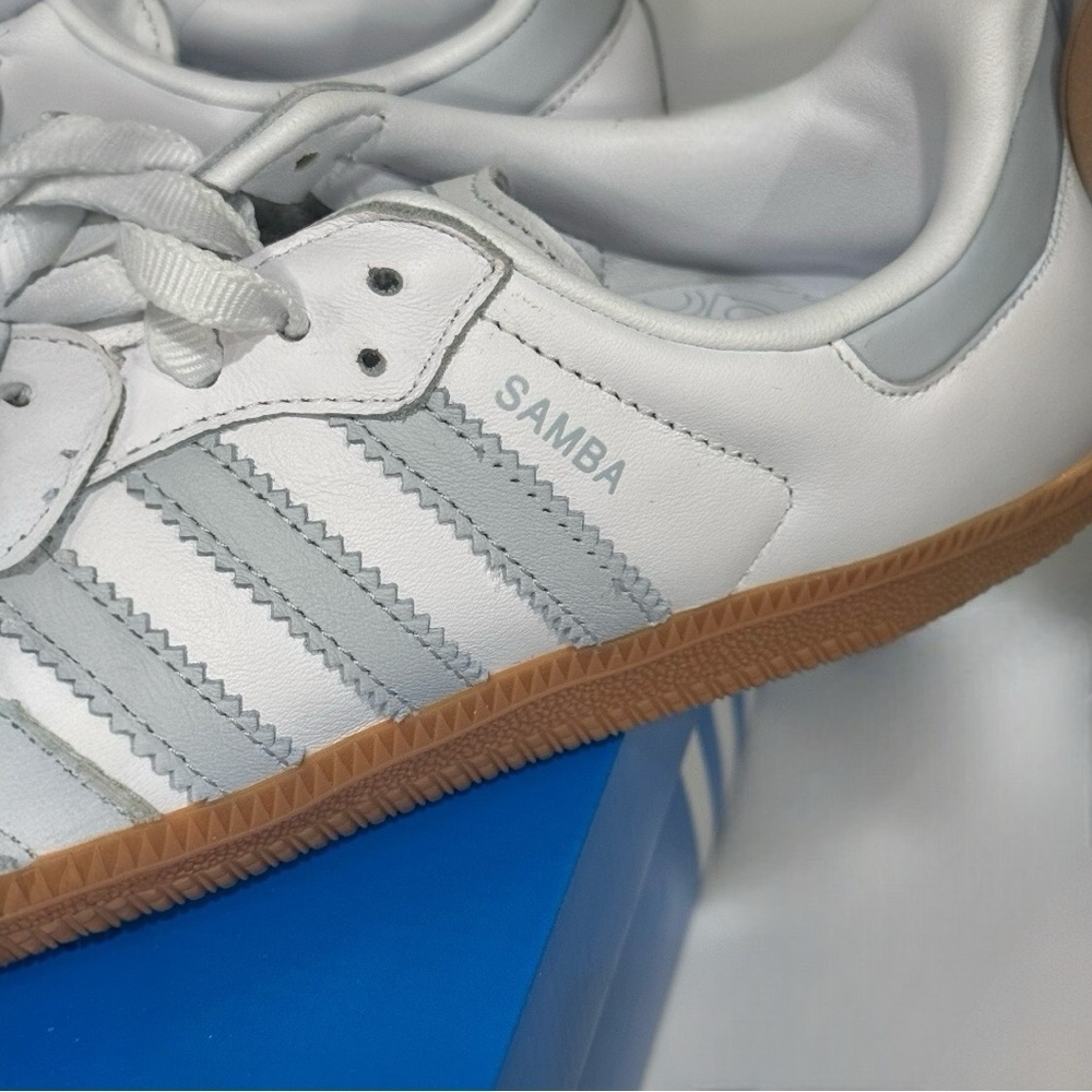 Adidas OG Samba Cloud White / Halo Blue / Off white Women’s Sneakers size 6.5 - Picture 7 of 16